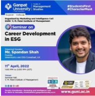 Career Development in ESG Domain, Ganpat University